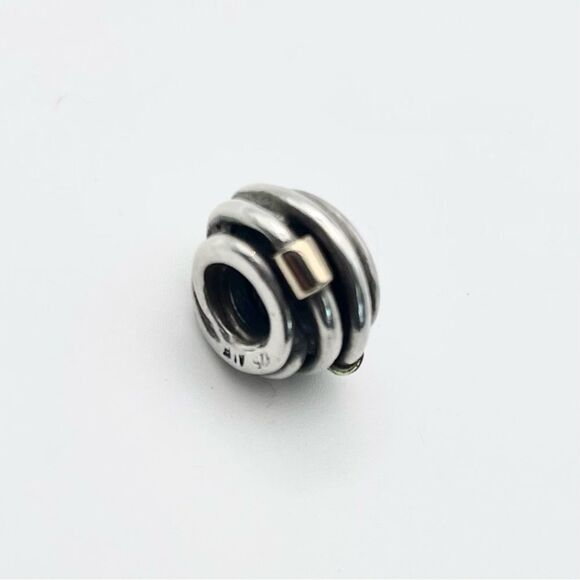 Pandora 790251 Sterling Silver & 14k Yellow Gold Twisted Rope Bead Charm Retired - Picture 6 of 7